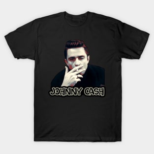 Retro Johnny Cash - man in black T-Shirt